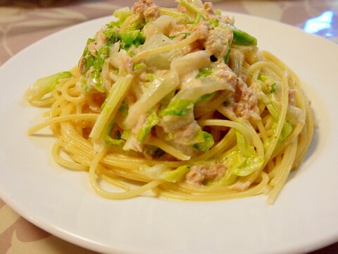 ツナと春キャベツのクリームパスタ レシピ 作り方 By そらこ21 楽天レシピ